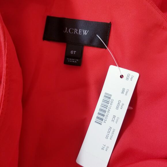 J. Crew size 6T Cotton Silk Ruffle One Shoulder Dress Holiday Christmas Party - Picture 8 of 14